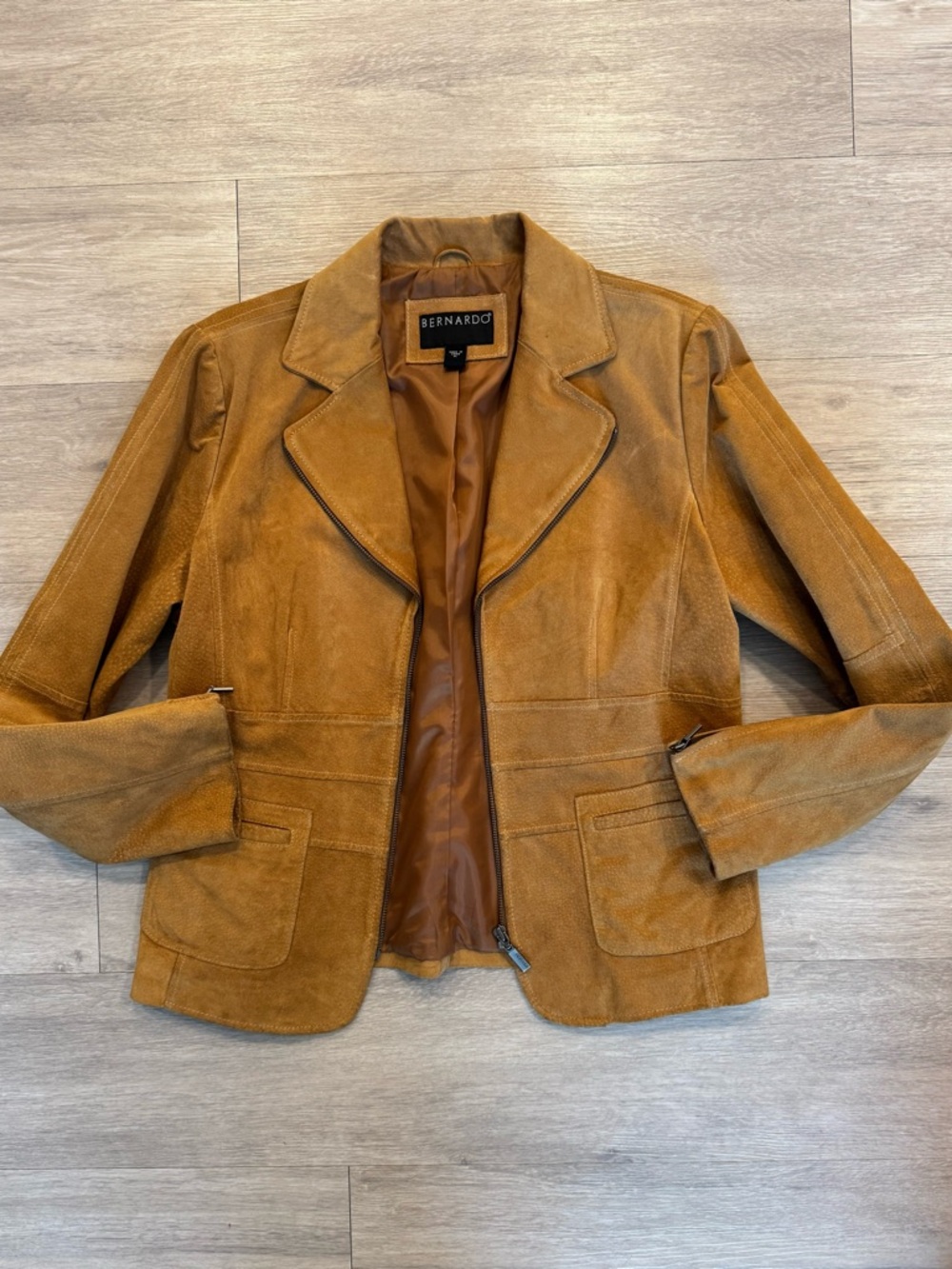 Bernardo Suede Leather Jacket - Cognac
